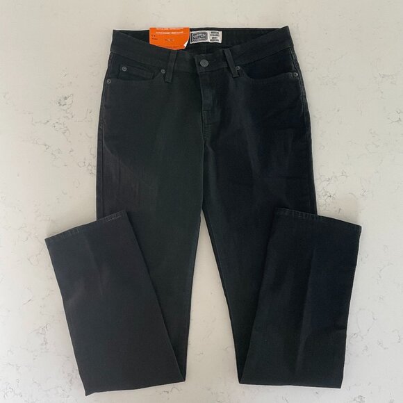 Signature by Levi Strauss & Co. Modern Straight 5 Pocket M Rise Jeans Black Sz 6 - Picture 1 of 16
